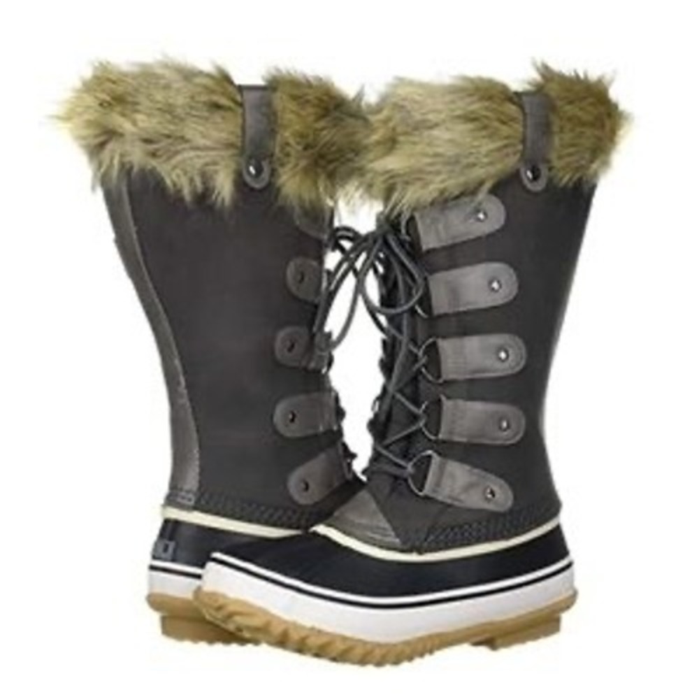 JBU by Jambu Ella Women 7 Dark Grey Waterproof Faux Fur Tall Winter Duck Boots
